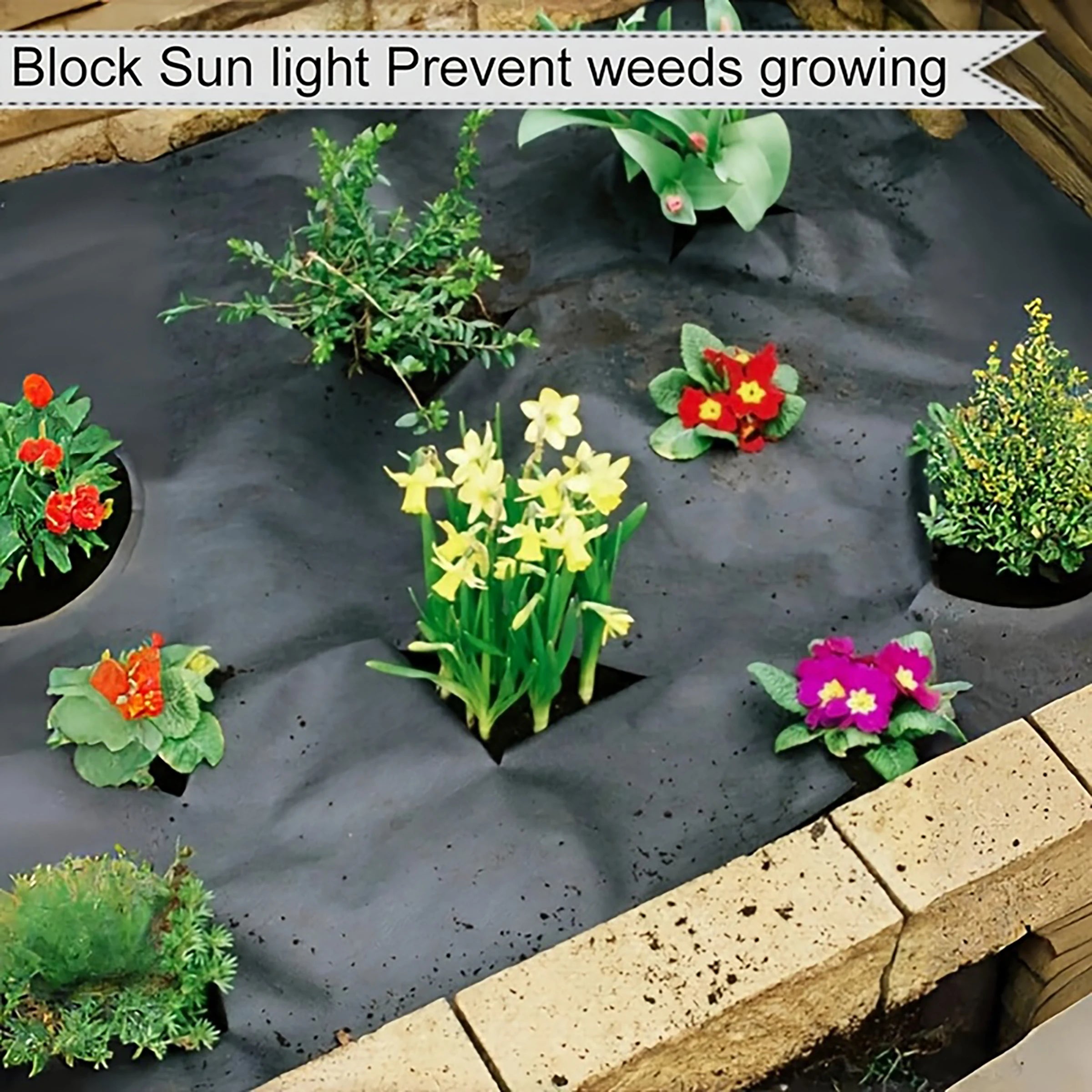 Open hole weed proof cloth -1x10 meters+10 U-shaped ground nails,