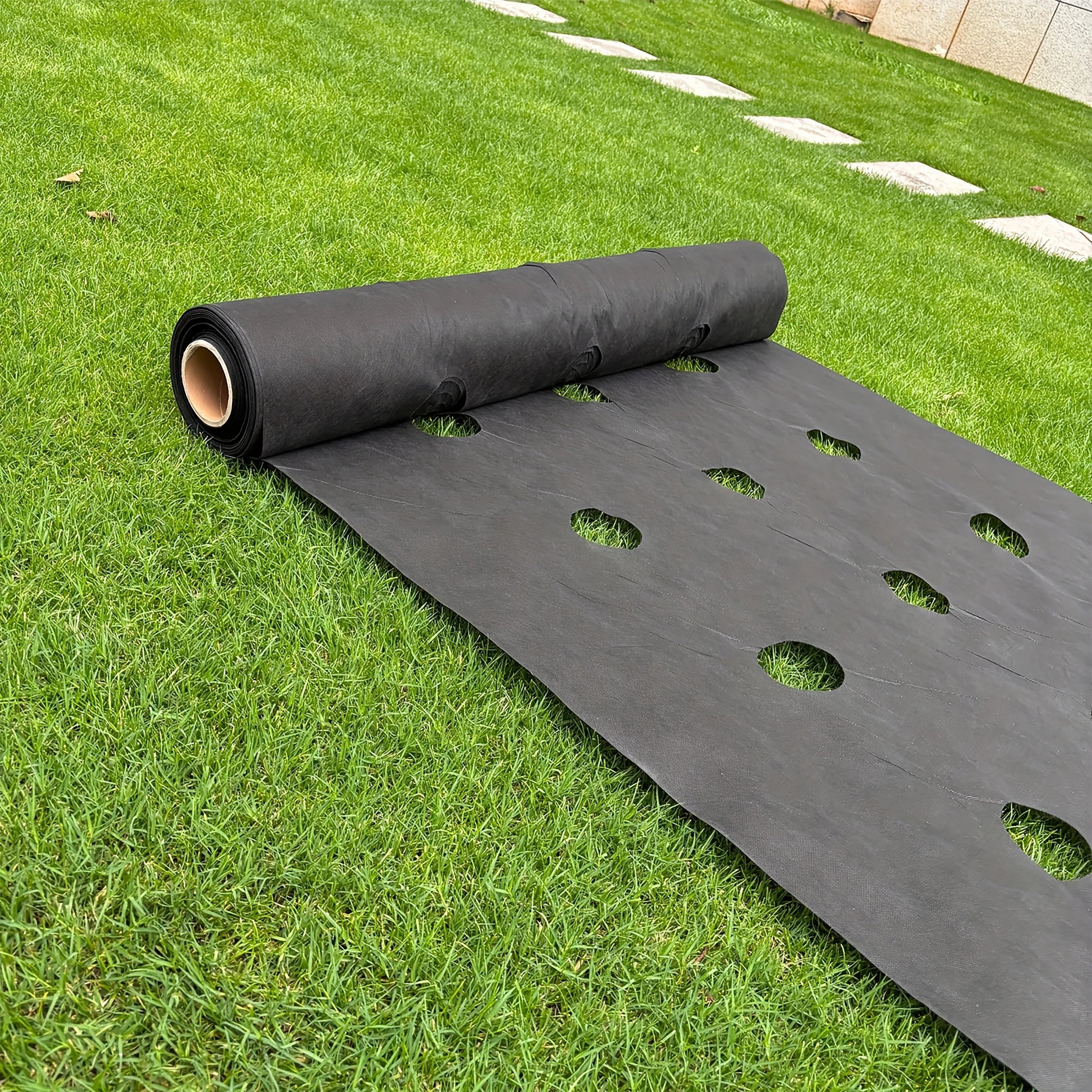Open hole weed proof cloth -1x10 meters+10 U-shaped ground nails,